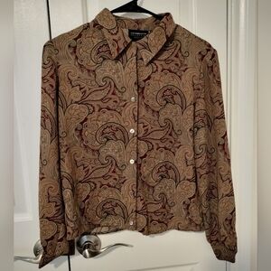 Vintage Liz Claiborne Paisley Patterned Women's Shirt
